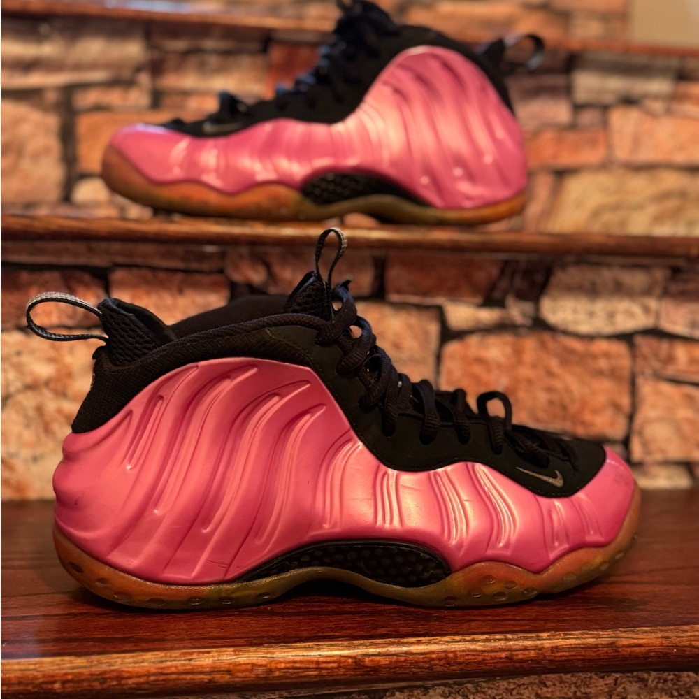 Pink and Black Foamposite Sneakers
